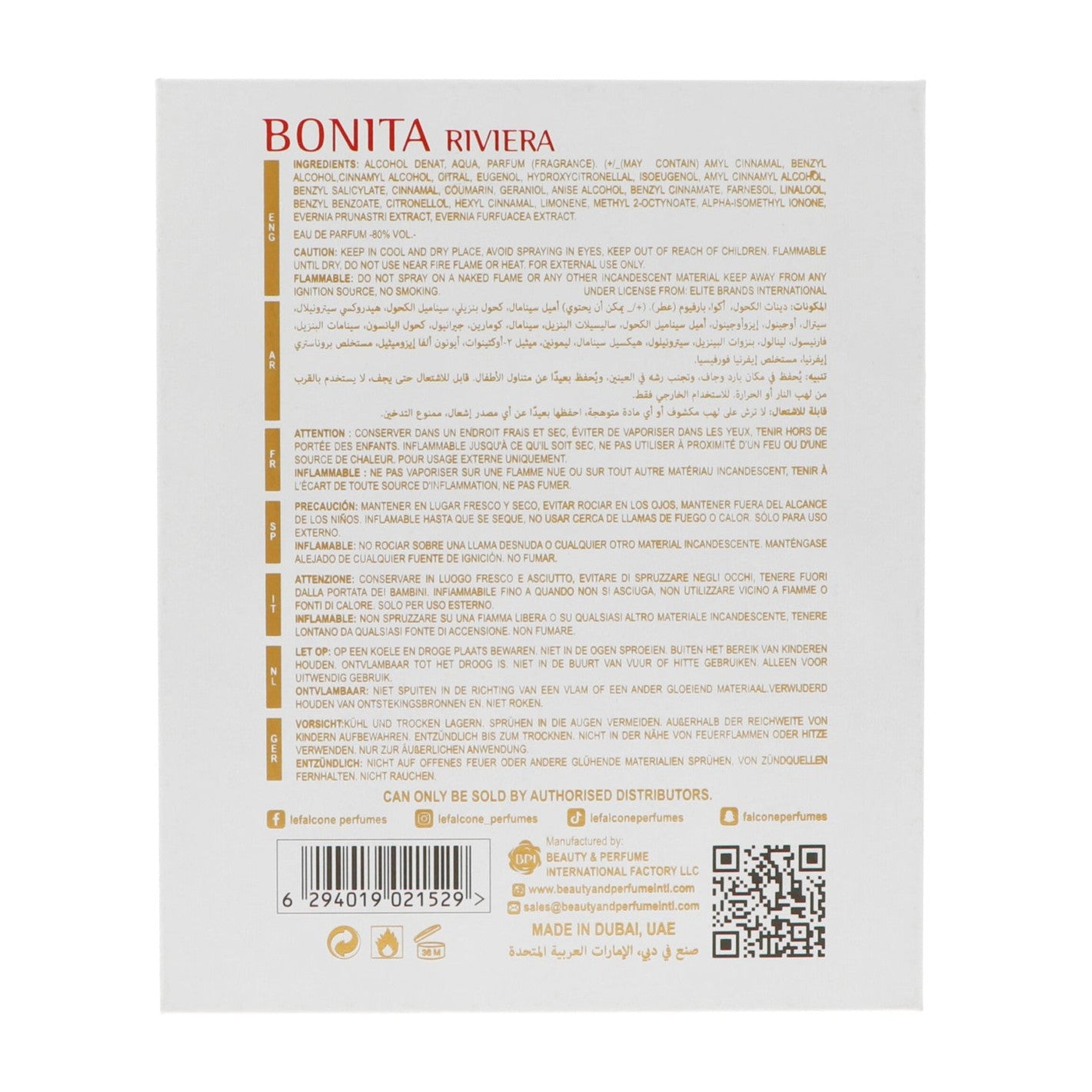 Le Falcone Bonita Riviera Edp 100ml