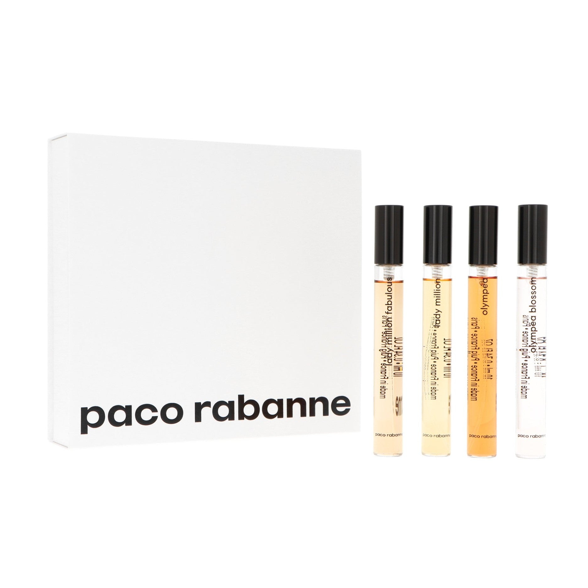 Set Paco Rabanne Miniatures Collection: Lady Million Edp 10ml + Olympea Edp 10ml + Lady Million Fabulous Intense Edp 10ml + Olympea Blossom Edp 10ml